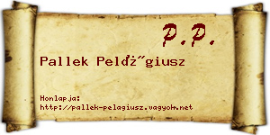 Pallek Pelágiusz névjegykártya